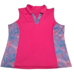 18 Birdies Womens Large Top Pink Golf Athletic Golf Sleeveless